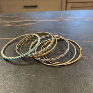 Elegant Gold and Silver Bangle Set